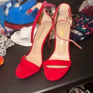 Dream Pairs Vibrant Red Heels